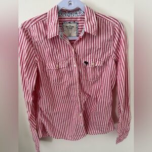 Abercrombie & Fitch Pink Striped Button-Up